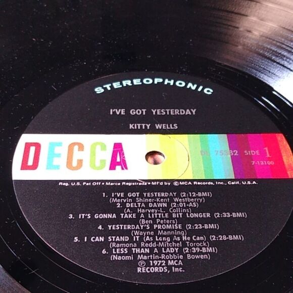 Kitty Wells Vintage Vinyl Record with Blue Cover - Picture 8 of 10